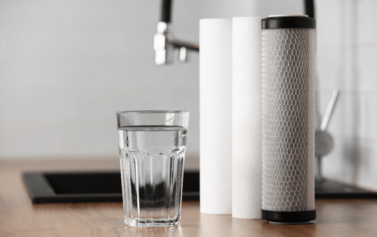 Carbon filter cartridge used in home water purification systems