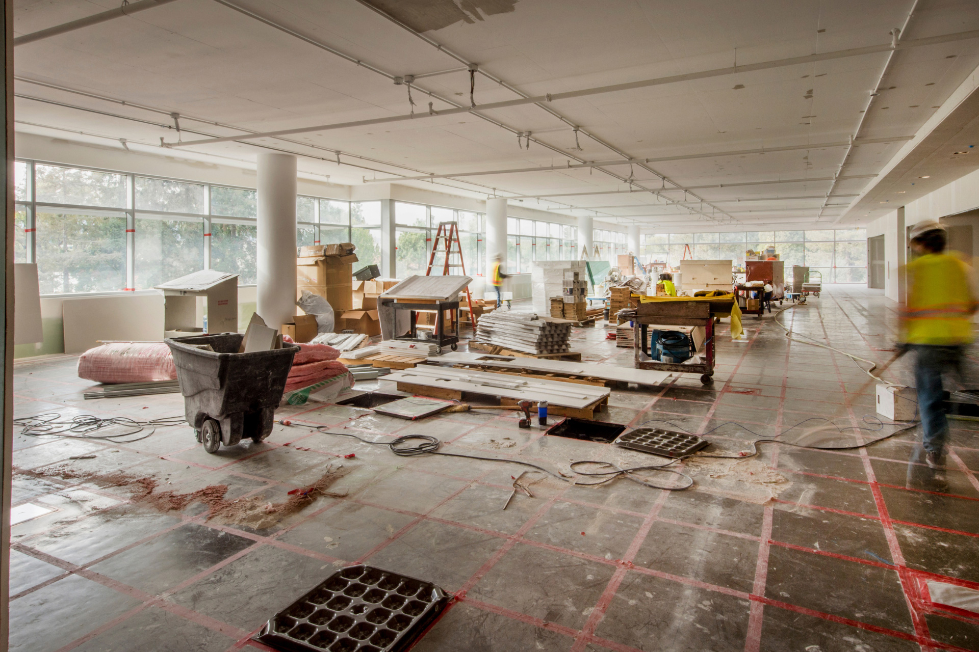 UFAD-ready office space under construction