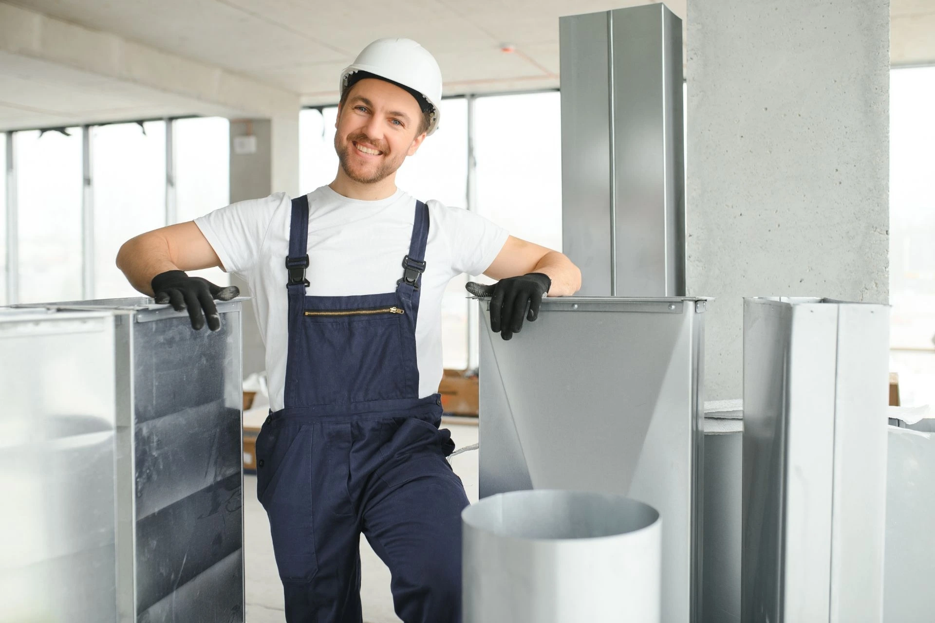 HVAC contractor installing an HRV system