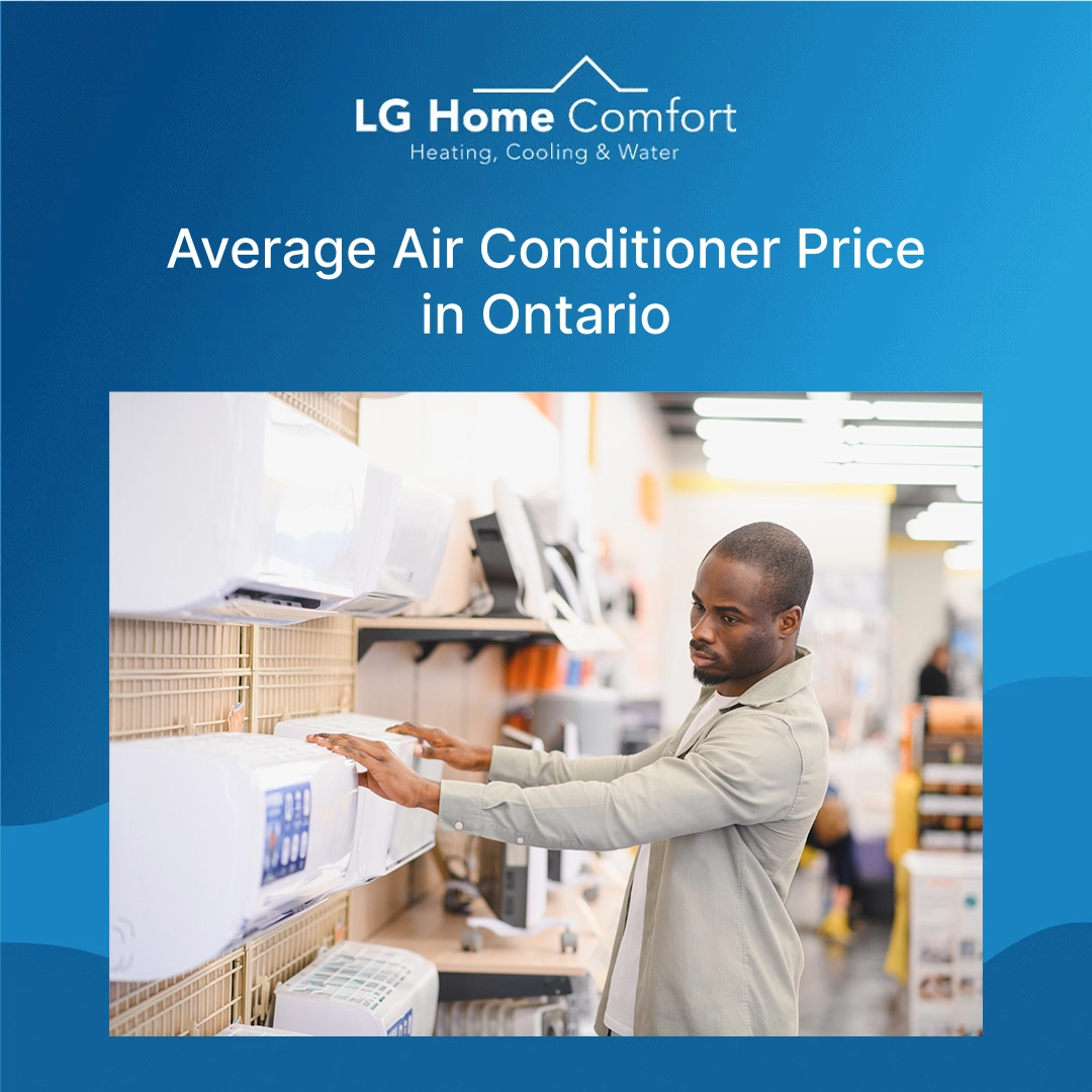A man checking out air conditioner units in a store