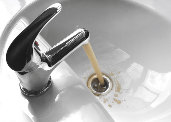 Brown Rust-Coloured Water Coming Out of Taps