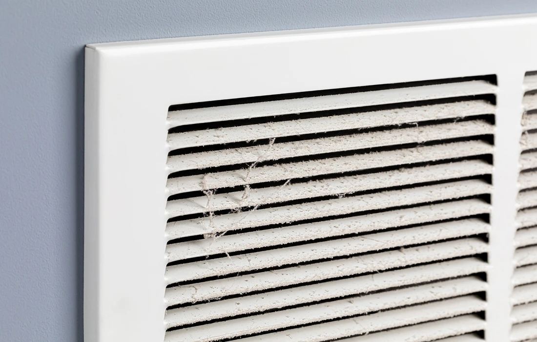Dirty air vent inside a house
