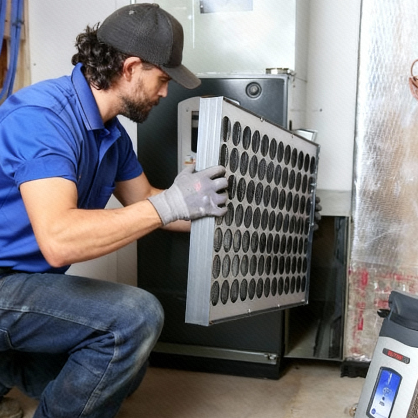 Newly installed air purifier working efficiently in a Ottawa living room - LG Home Comfort