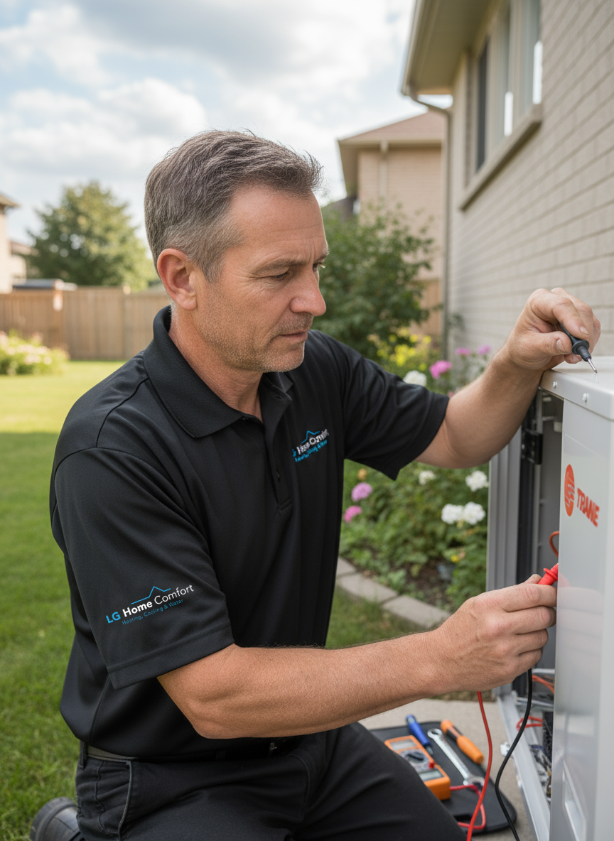 LG Home Comfort installed HVAC unit at a Ayr, ON residence